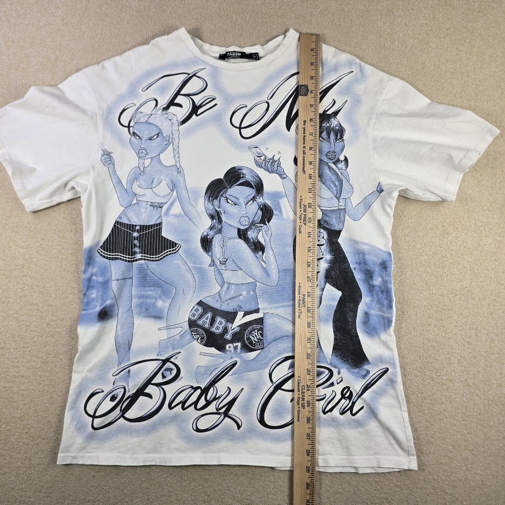 Jaded London Baby Girl Graphic Tee Womens Small White Streetwear Y2K Shirt - Picture 6 of 9